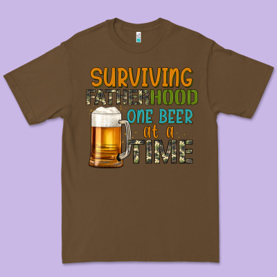 Surviving Fatherhood One Beer At A  Time Premium Tee Designed By Artiststas