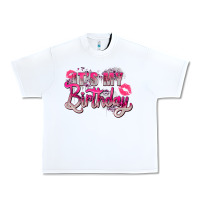White pink its my birthday Urban Heavy Tee - Zillion Design Studio