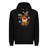 Black Christmas reindeer Premium Hoodie - MaliasSmallBusiness