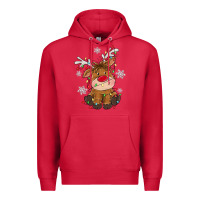 Cardinal Christmas reindeer Premium Hoodie - MaliasSmallBusiness
