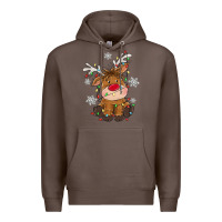 Coffee Christmas reindeer Premium Hoodie - MaliasSmallBusiness