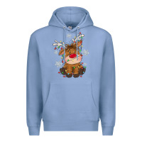 Colony Blue Christmas reindeer Premium Hoodie - MaliasSmallBusiness