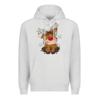 Dove Grey Christmas reindeer Premium Hoodie - MaliasSmallBusiness