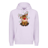 Lilac Christmas reindeer Premium Hoodie - MaliasSmallBusiness