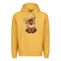Mustard Christmas reindeer Premium Hoodie - MaliasSmallBusiness