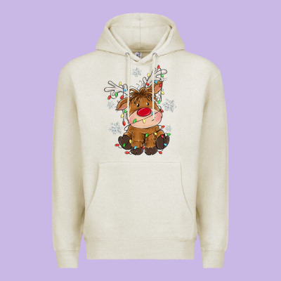 Christmas Reindeer Premium Hoodie Designed By Maliassmallbusiness