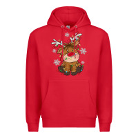 Red Christmas reindeer Premium Hoodie - MaliasSmallBusiness