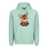 Seafoam Christmas reindeer Premium Hoodie - MaliasSmallBusiness