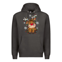 Smoke Christmas reindeer Premium Hoodie - MaliasSmallBusiness