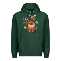 Sports Green Christmas reindeer Premium Hoodie - MaliasSmallBusiness