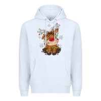 White Christmas reindeer Premium Hoodie - MaliasSmallBusiness
