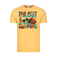 Vintage Mustard the best memories are made camping Vintage Tee - texasbilliewilder