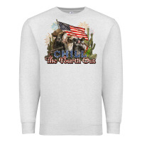 Oatmeal Heather chill the fourth out cows 4th july america Premium Sweatshirt - NancyCooperArtShop