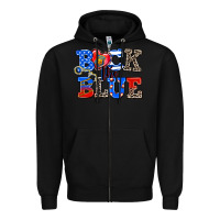Black back the blue Zipper Hoodie - AdoDesignShop