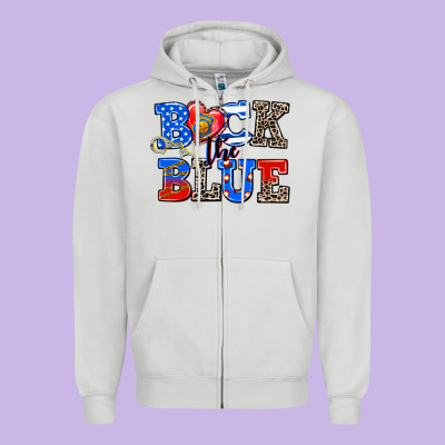 Back The Blue Zipper Hoodie Designed By Adodesignshop