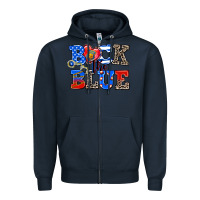 Navy back the blue Zipper Hoodie - AdoDesignShop