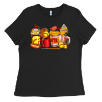 Black softball coffee cups Ladies Tee - AdoDesignShop