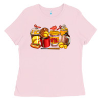 Bubblegum Pink softball coffee cups Ladies Tee - AdoDesignShop