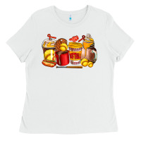 White softball coffee cups Ladies Tee - AdoDesignShop