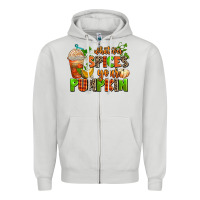 Dove Grey whatever spices your pumpkin Zipper Hoodie - AdoDesignShop
