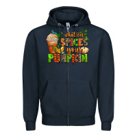 Navy whatever spices your pumpkin Zipper Hoodie - AdoDesignShop