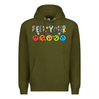 Army Green feel your feelings Premium Hoodie - NancyCooperArtShop