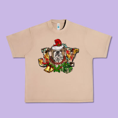 Christmas Joy English Bulldog Urban Heavy Tee Designed By Barkaloodesign