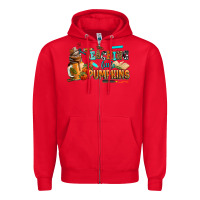 Red teaching little pumpkins Zipper Hoodie - AdoDesignShop