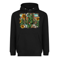 Black serape sunflowers cactus Heavyweight Hoodie - AdoDesignShop