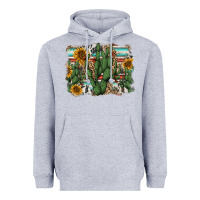 Heather Grey serape sunflowers cactus Heavyweight Hoodie - AdoDesignShop