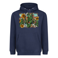 Navy serape sunflowers cactus Heavyweight Hoodie - AdoDesignShop