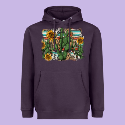 Serape Sunflowers Cactus Heavyweight Hoodie Designed By Adodesignshop