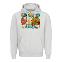 Dove Grey pumpkın Spıce Zipper Hoodie - AdoDesignShop