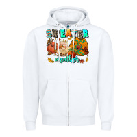 White pumpkın Spıce Zipper Hoodie - AdoDesignShop