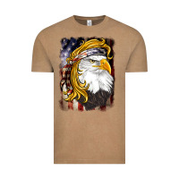 Vintage Coffee american mullet   eagle Vintage Tee - BarkalooDesign