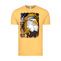 Vintage Mustard american mullet   eagle Vintage Tee - BarkalooDesign