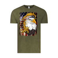 Vintage Olive american mullet   eagle Vintage Tee - BarkalooDesign