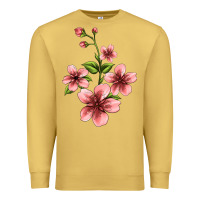 Antique Gold pink flowers hibiscus Premium Sweatshirt - Jasminsmagicworld