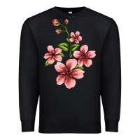 Black pink flowers hibiscus Premium Sweatshirt - Jasminsmagicworld