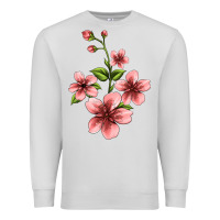 Dove Grey pink flowers hibiscus Premium Sweatshirt - Jasminsmagicworld