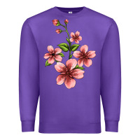 Purple pink flowers hibiscus Premium Sweatshirt - Jasminsmagicworld