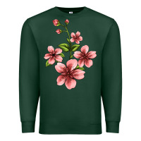 Sports Green pink flowers hibiscus Premium Sweatshirt - Jasminsmagicworld