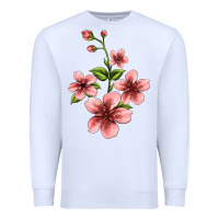 White pink flowers hibiscus Premium Sweatshirt - Jasminsmagicworld