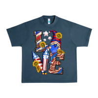Midnight Navy love 4th of july with gnome Urban Heavy Tee - texasbilliewilder