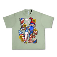 Oil Green love 4th of july with gnome Urban Heavy Tee - texasbilliewilder