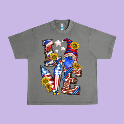 Urban Heavy Tee love 4th of july with gnome