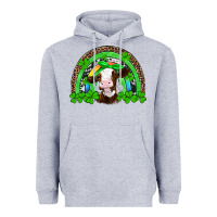 Heather Grey st patricks cow rainbow Heavyweight Hoodie - Artiststas