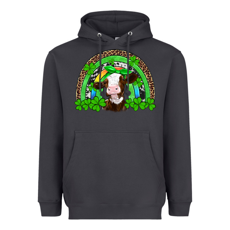 St Patricks Cow Rainbow Heavyweight Hoodie by Artiststas | Teevron