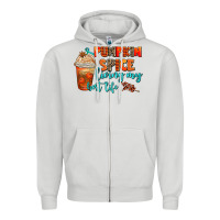 Dove Grey pumpkin spice living my best life Zipper Hoodie - AdoDesignShop