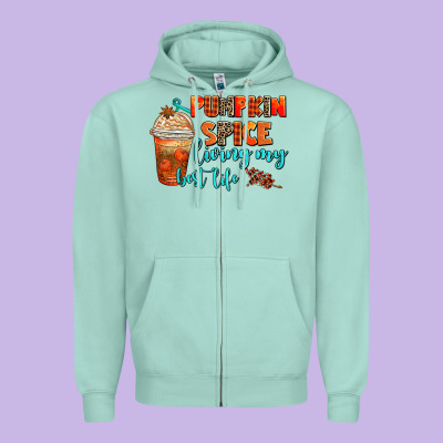 Pumpkin Spice Living My Best Life Zipper Hoodie Designed By Adodesignshop